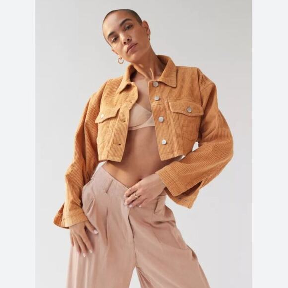 Urban Outfitters BDG Carissa Corduroy Cropped Jacket Size Medium - Picture 1 of 10